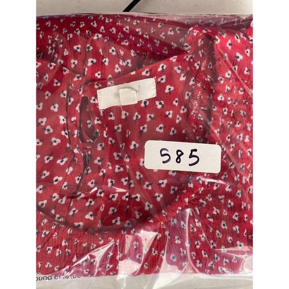 Sim & Sam Women's Red Sleeveless Ruffle Top Blouse Ruffles Peasant Shirt Small - Picture 7 of 7